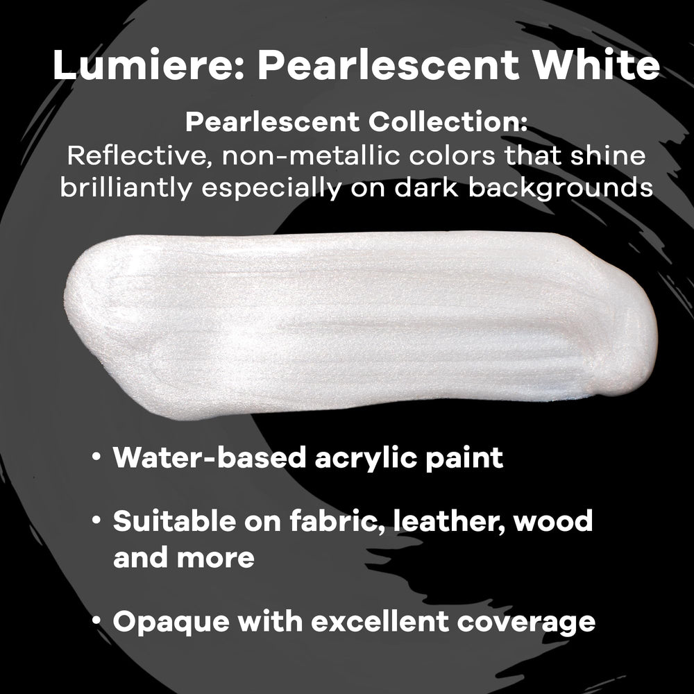 Jacquard Lumiere 2.25oz Fabric Paint Pearlescent White 
