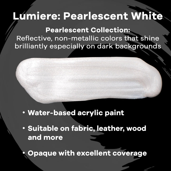 Jacquard Lumiere 2.25oz Fabric Paint Pearlescent White 