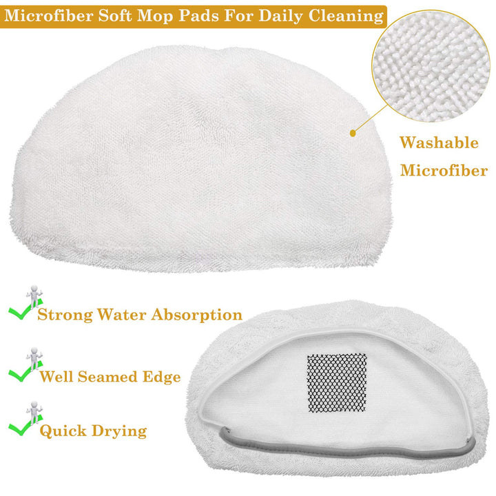 6 Pack Replacement Steam Mop Pads for Bissell Powerfresh Steam Mop 1940 1440 1544 1806 2075 Series, Model 19402 19404 19408 19409 1940a 1940f 1940q 1940t 1940w B0006 B0017,Washable Cleaning Pad