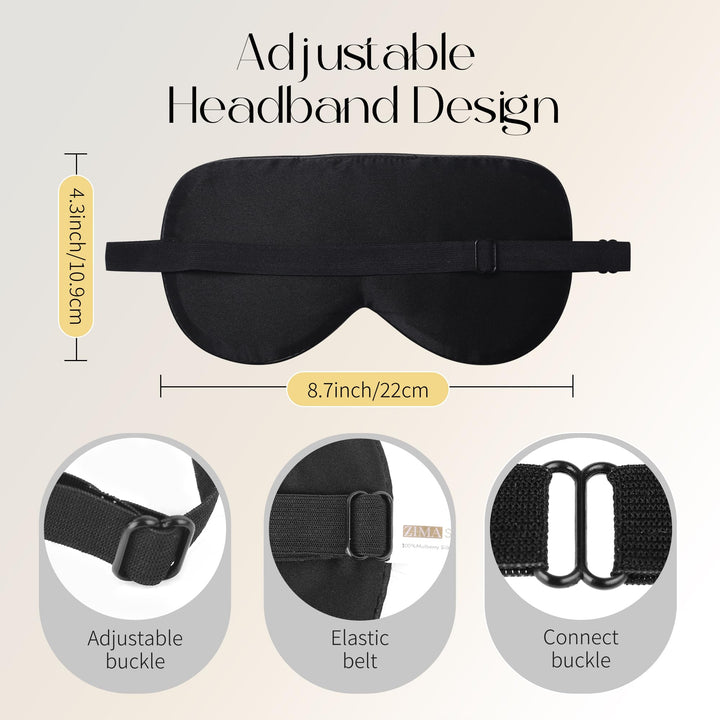 ZIMASILK Adjustable Mulberry Silk Sleep Mask Blindfold 