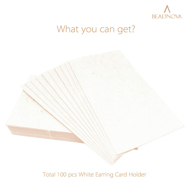 Earring Holder Cards 100 Pcs White Earring Card Holder for DIY Earring Ear Studs Card Jewelry Card (2 x 3.5 Inches, White)