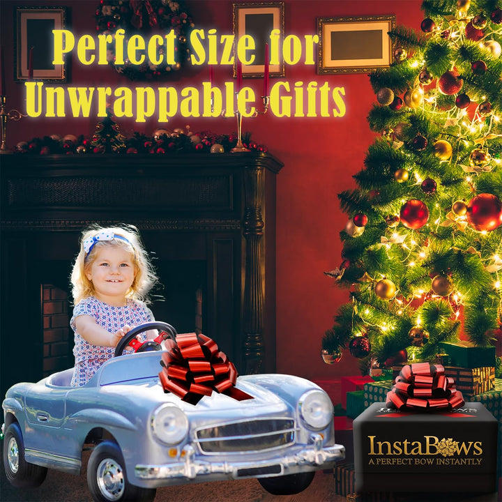 InstaBows Large Metallic Finish Gift Pull String Bow Pe