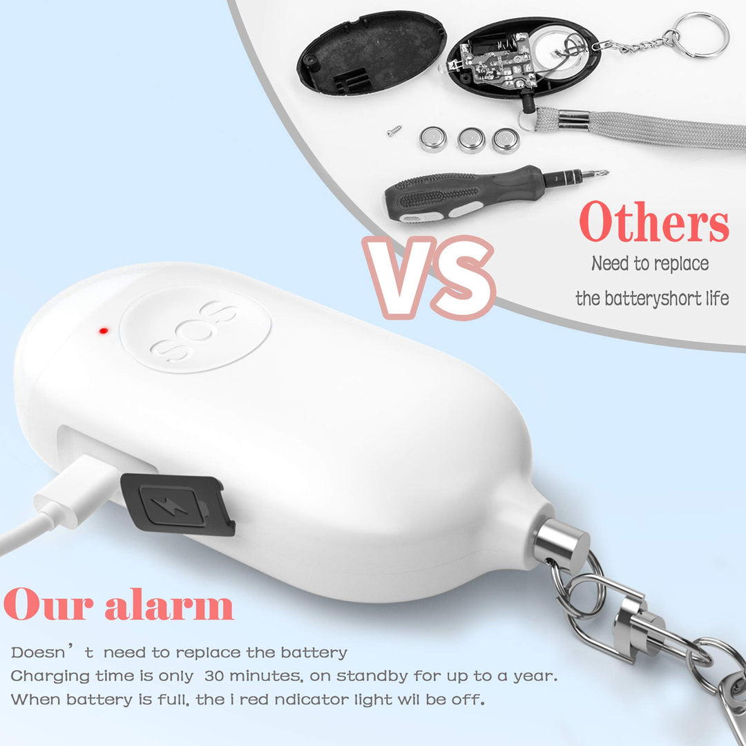 Safesound Personal Alarm Siren Song 1-Pack - 130dB Self Defense Alarm Keychain with Emergency LED Flashlight - Security Personal Protection Devices for Women Girls Kids and Elderly