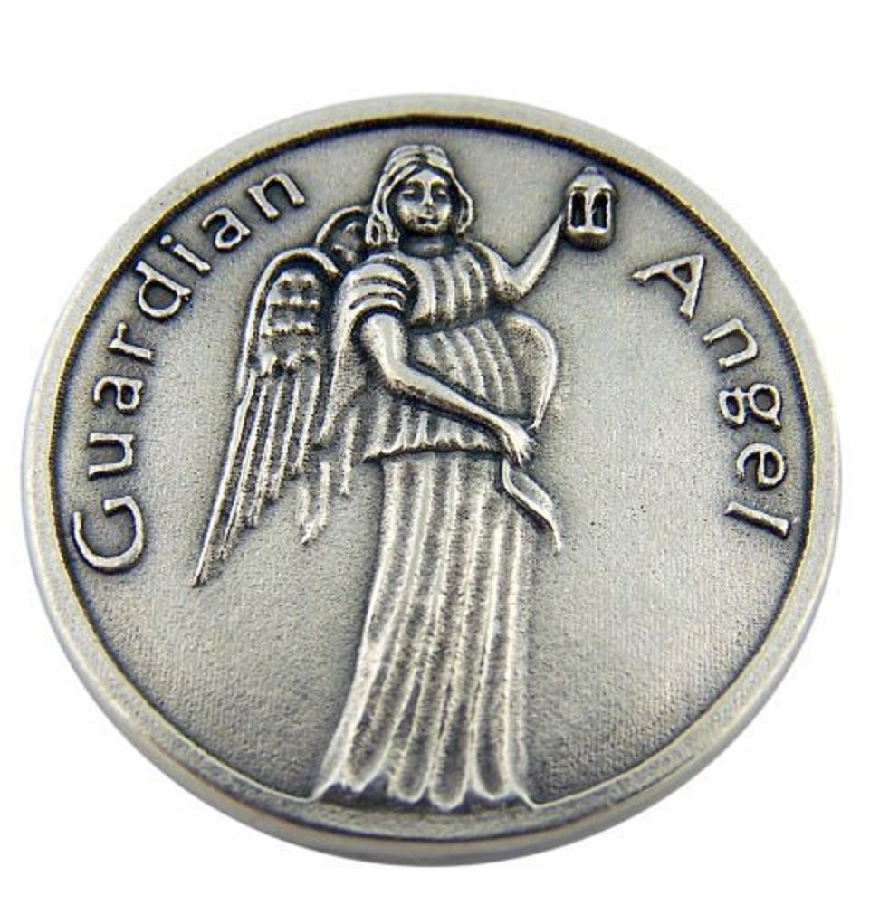Guardian Angel Medal Be At My Side to Light and Guard Pocket Token