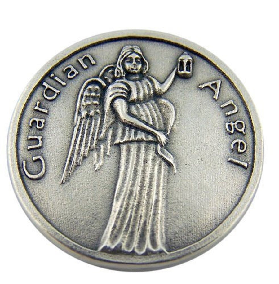 Guardian Angel Medal Be At My Side to Light and Guard Pocket Token