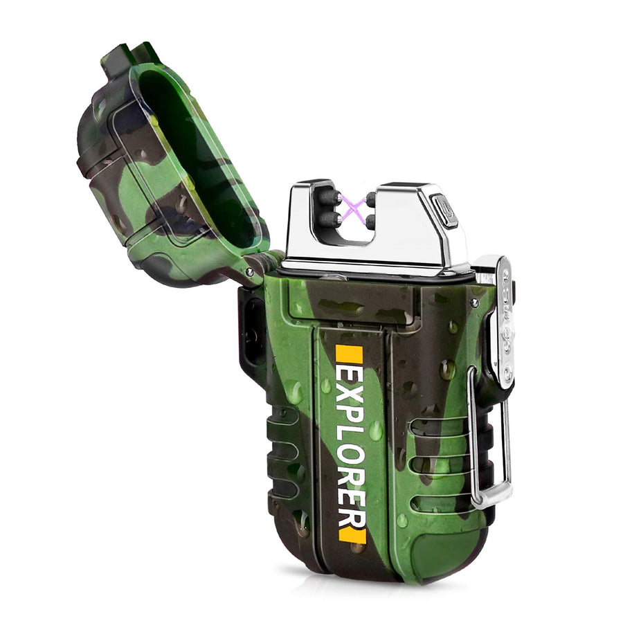 Green Vivid Waterproof Flameless Electric Lighter-Dual 