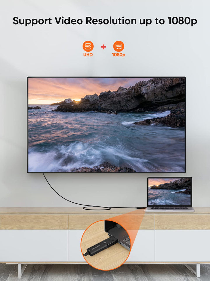 DisplayPort to HDMI Adapter, 1080P Gold Plated DP to HDMI Adapter (Male to Female) 1.3V, Uni-Directional Display Port to HDMI Adapter