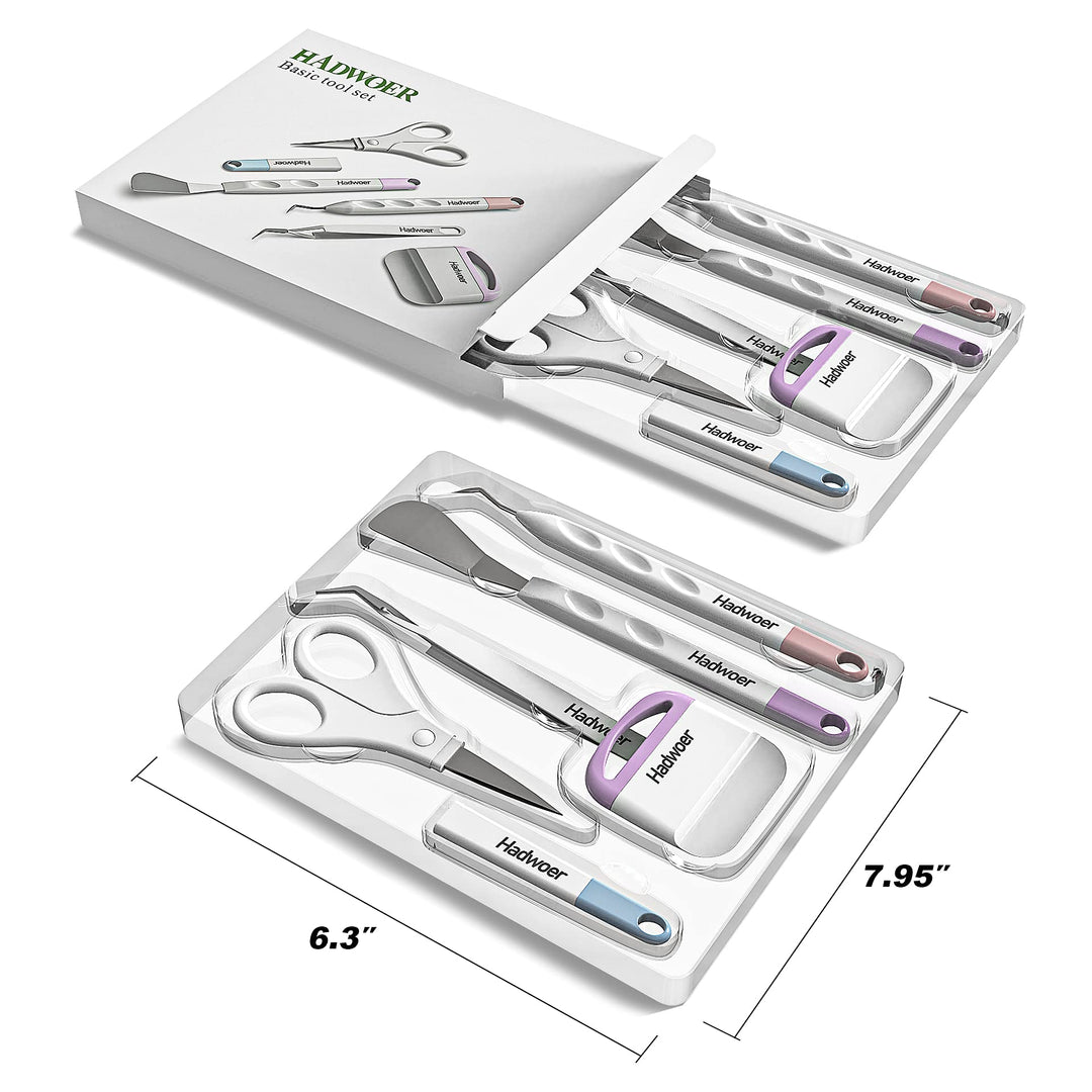 Craft Vinyl Weeding Tools, Hook Weeder, Scraper, Spatula, Tweezers, Scissors Basic Weed Removal Tool Kit (Vinyl Weeding Tools Set)