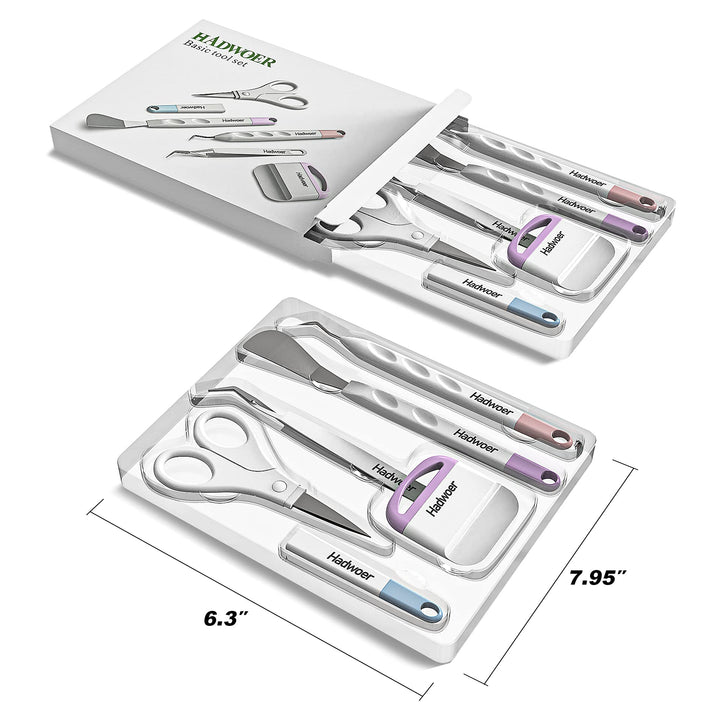Craft Vinyl Weeding Tools, Hook Weeder, Scraper, Spatula, Tweezers, Scissors Basic Weed Removal Tool Kit (Vinyl Weeding Tools Set)
