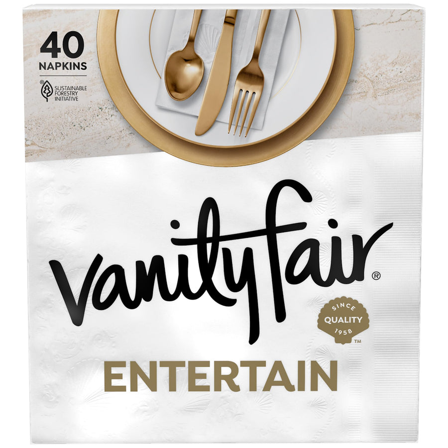 Vanity Fair Impressions Napkins, White - 40 ct