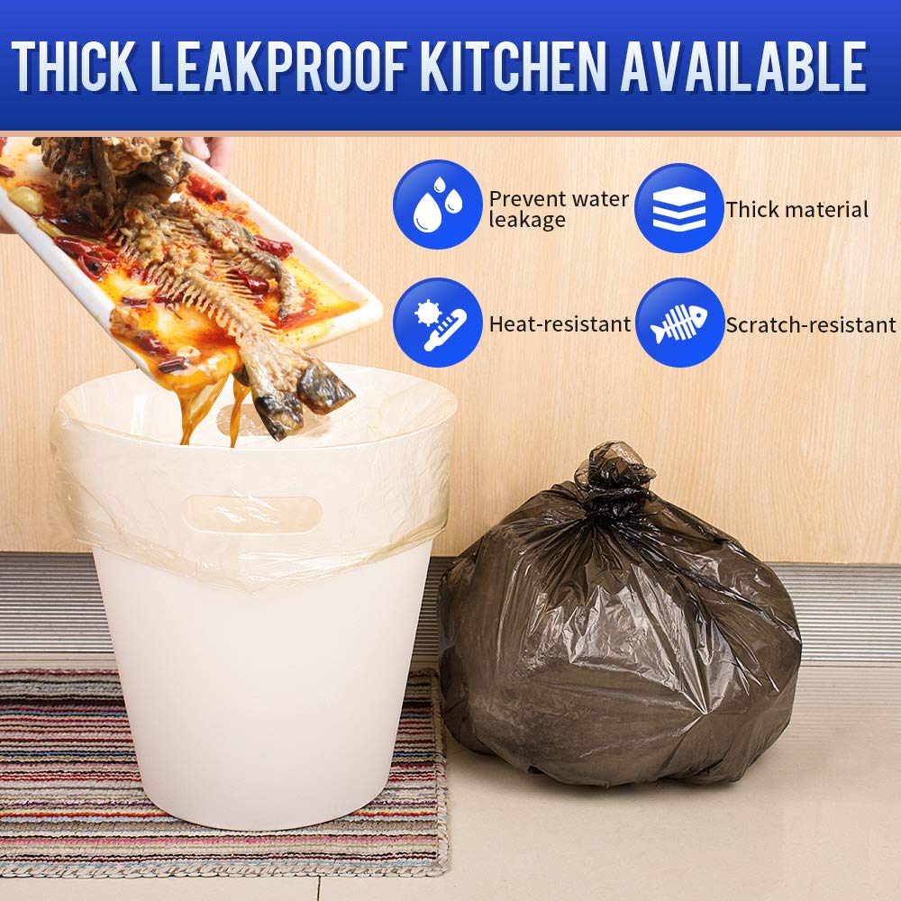 [ 6 Pack] Plastic Colored Dustbin Bin Liners, Trash Bag