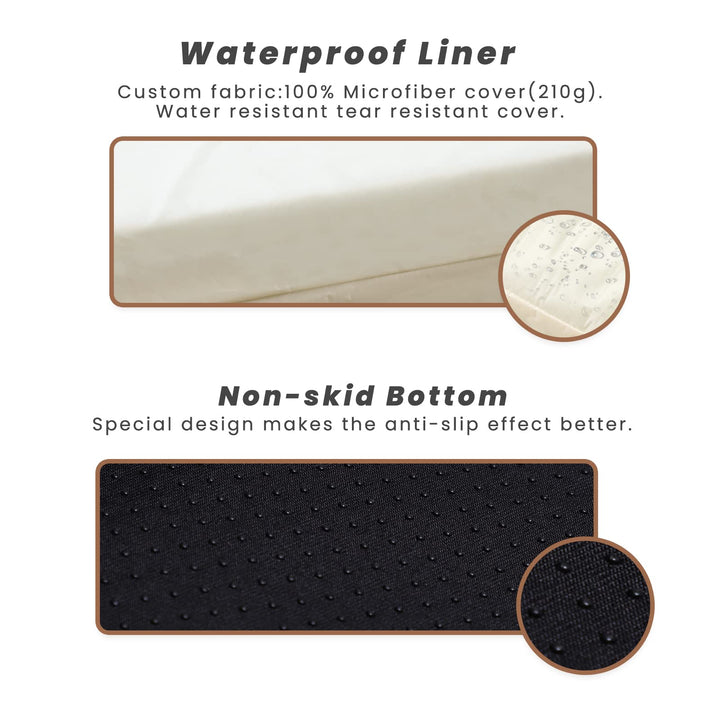 Orthopedic Memory Foam Extra Large Dog Bed Pillow(50x36x10, Slate Grey) Durable Water Proof Liner &amp; Removable Washable Cover &amp; Smart Design