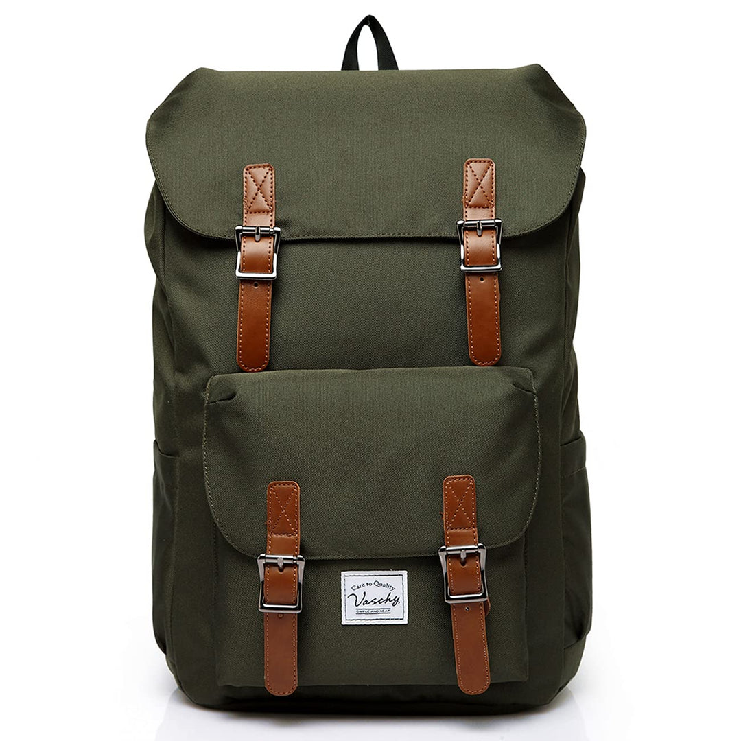 Outdoor Hiking Waterproof Rucksack College Bookbag 15.6in Laptop Backpack Green