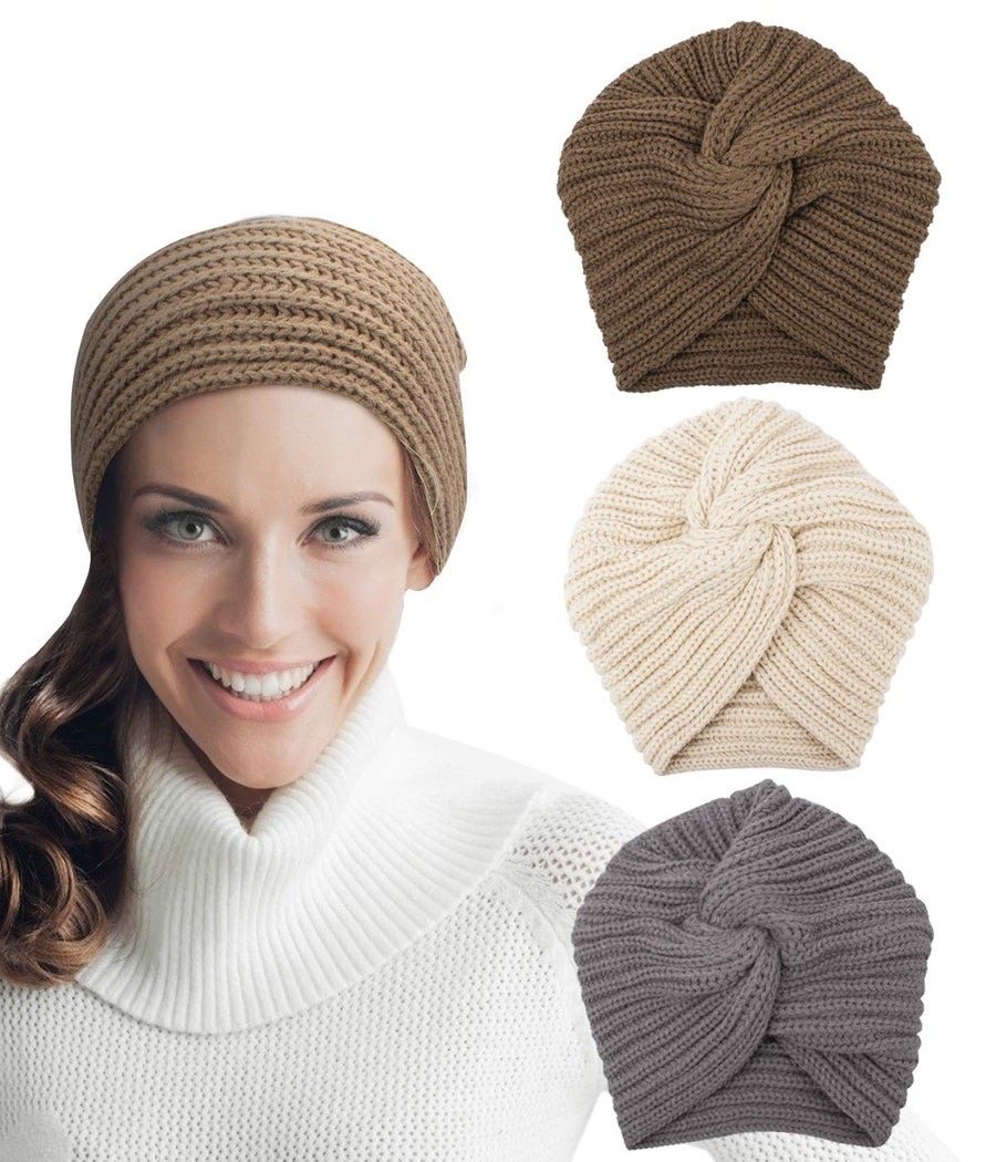 3pcs Womens Winter Hats, Beanie Hat for Women, Knit Hat