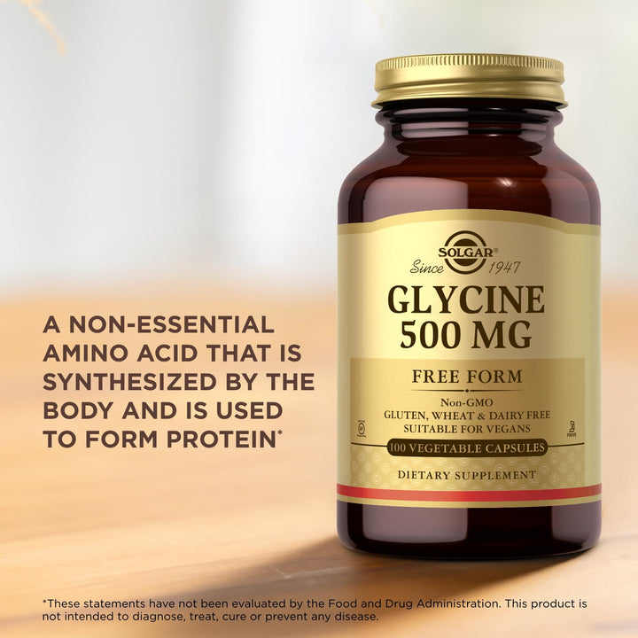 Solgar Glycine 500 mg - 100 Vegetable Capsules - Non-GM