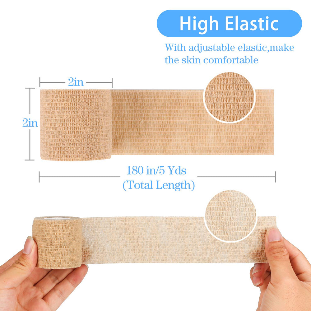 12 Pack Self Adherent Cohesive Wrap Bandages 2 Inches X
