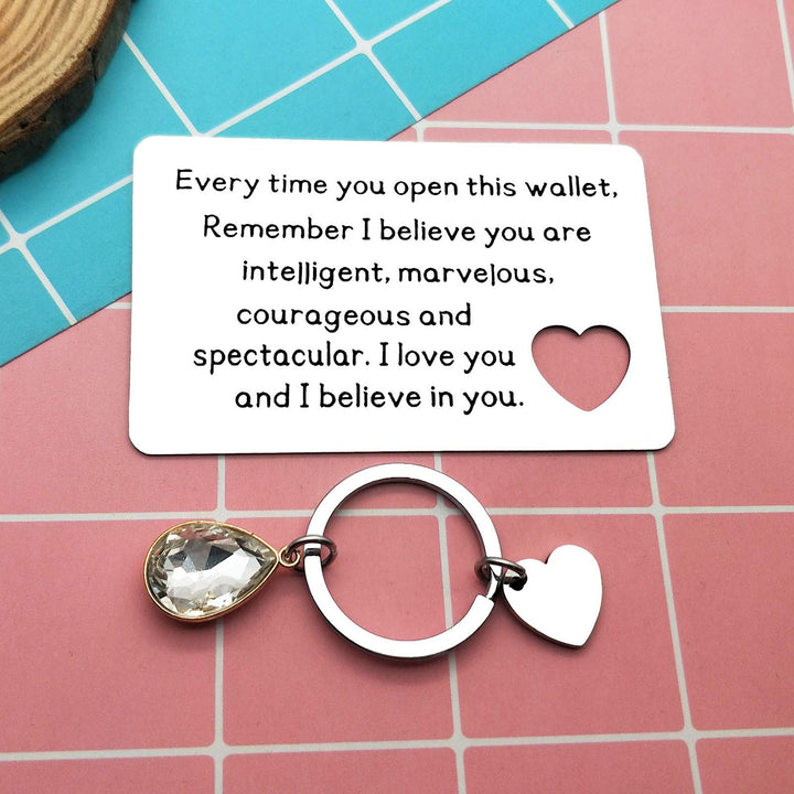 Engraved Wallet Card Inserts Inspirational Gift Mini Love Note Insert Card Encouragement Gift for Son Daughter Christmas Birthday Motivational Gifts for Men Valentine Present for Girl/Boyfriend Gifts