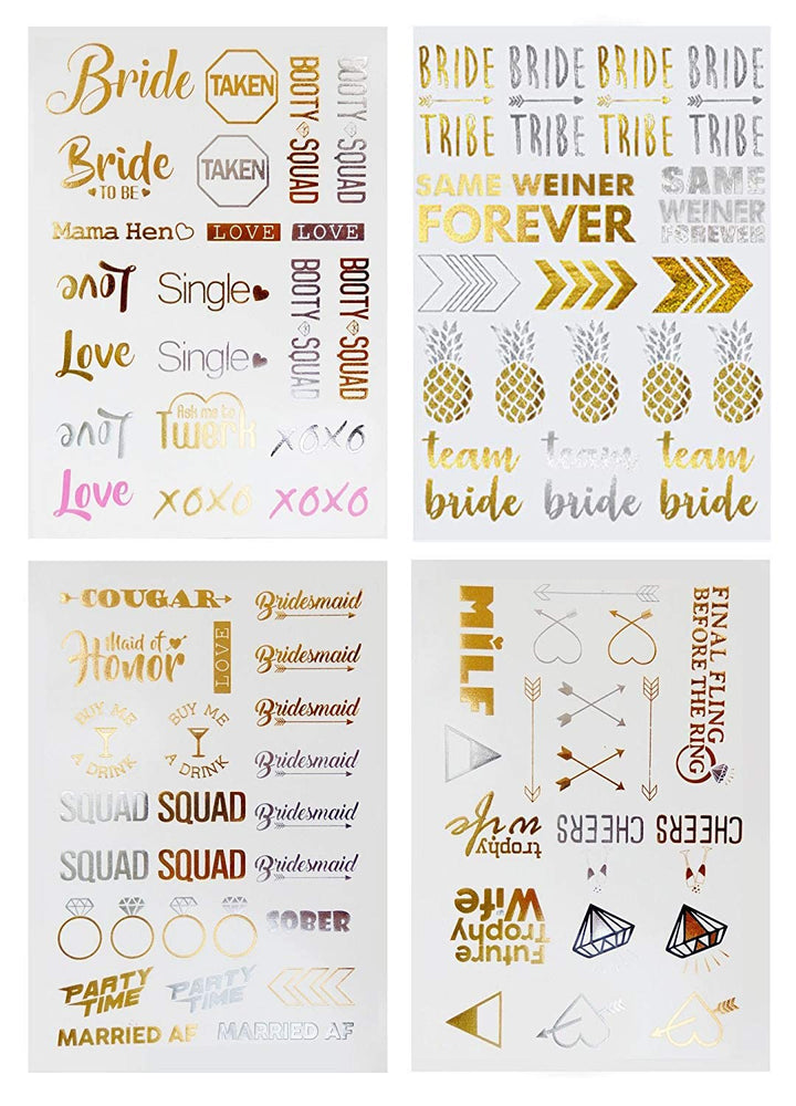 Bachelorette Party Tattoos - Bachelorette Party Favors, Decorations &amp; Supplies - Girl&#39;s Night Out Temporary Flash Tattoos