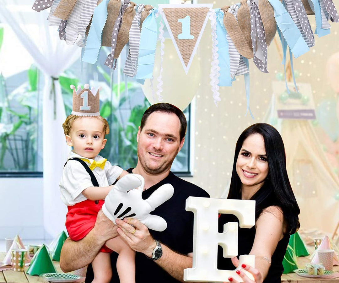 High Chair Banner For 1st Birthday - First Birthday Decorations For Photo Booth Props, Birthday Souvenir and Gifts For Kids,Birthday Package for Baby (BABY BOY)