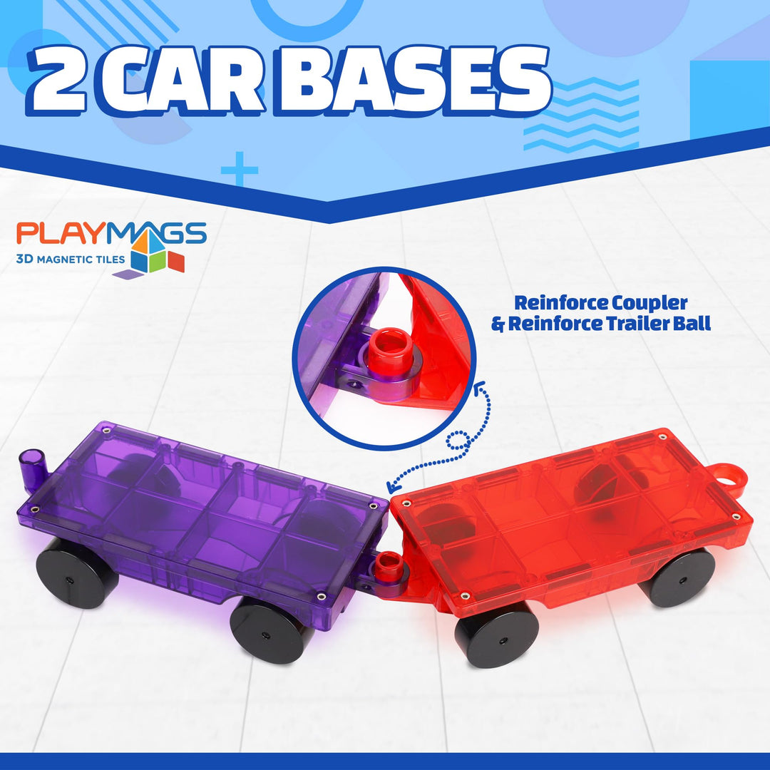 Playmags 2 Piece Car Set: with Stronger Magnets, STEM T