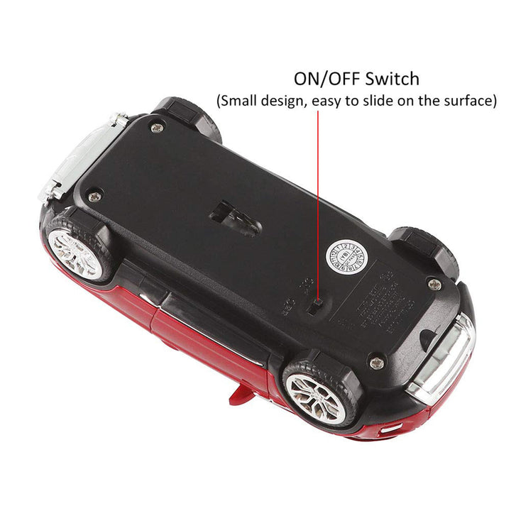 Cool SUV Car Shaped Wireless Mouse 1600 DPI Optical Cordless Mice with USB Receiver for Office School Travel for PC Computer Laptop Gift (Red-1 Pack)