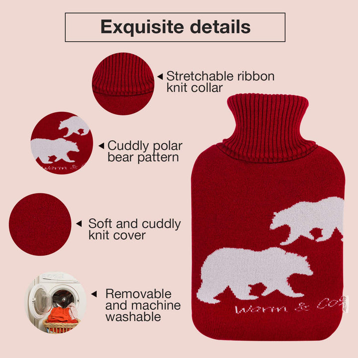 HomeTop Large 2 Liter Soft Knit Elegant Polar Bear Hot 