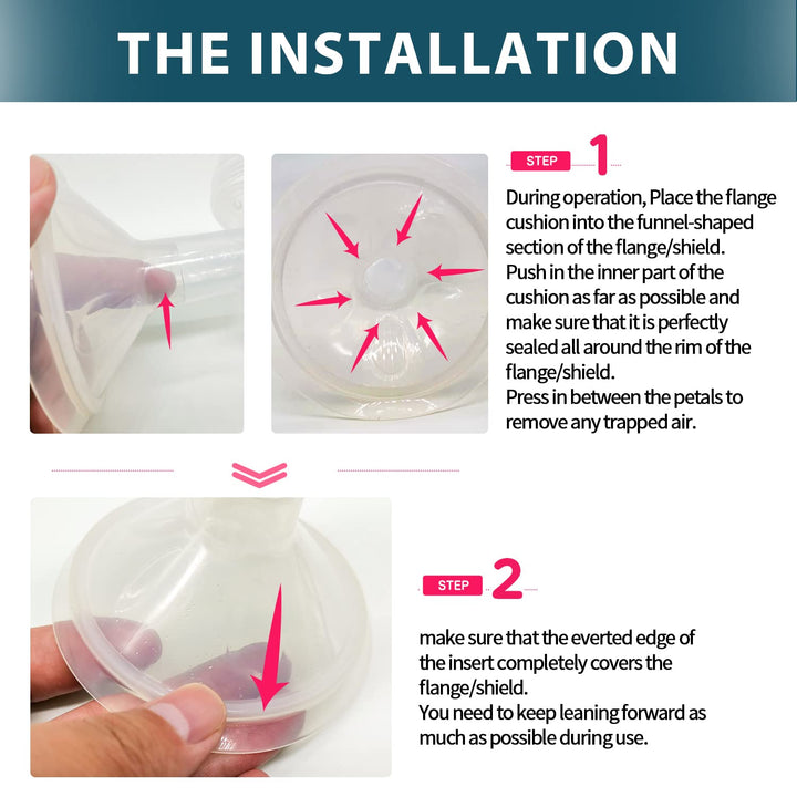 Begical Silicone Flange Insert Cushion 20mm Compatible with Spectra 28mm Breast Pump Shield to Reduce Nipple Tunnel 28mm Down to 20mm; Petal Cushion Pad Replace Flange Insert Improved Comfort and Fit