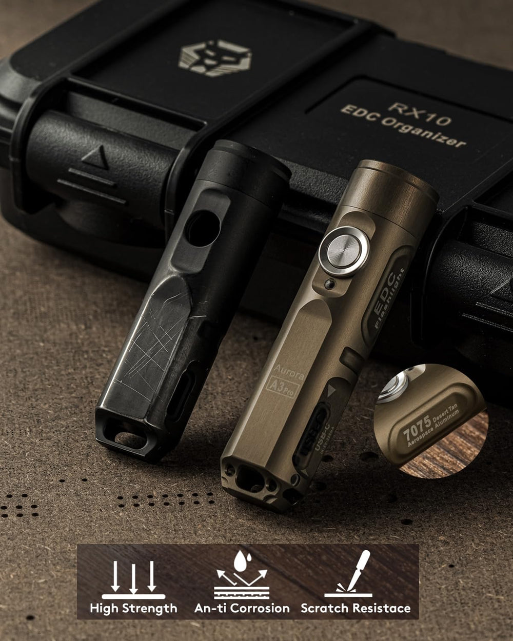 Aurora A3 Pro G4 USB-C 7000K Keychain Flashlight, 650 High Lumen Super Bright with EDC Mini Size,Scratch Resistant Little Tiny Gadgets,5 Mode,Type-C Rechargeable, for Pocket Outdoor