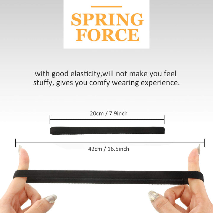 12 Pieces Thin Non-Slip Elastic Sport Headbands, Hair Bands with Non Slip Silicone Grip Exercise Hair Sweatbands for Men Women Football Basketball Soccer Tennis Yoga (Black, White)