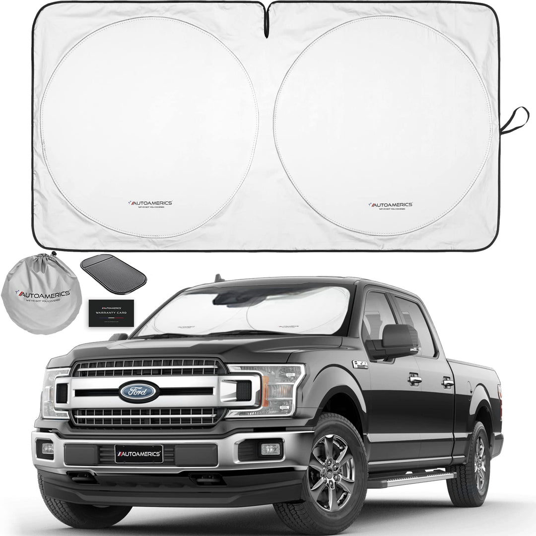 Autoamerics 1-Piece Windshield Sun Shade Standard Silve