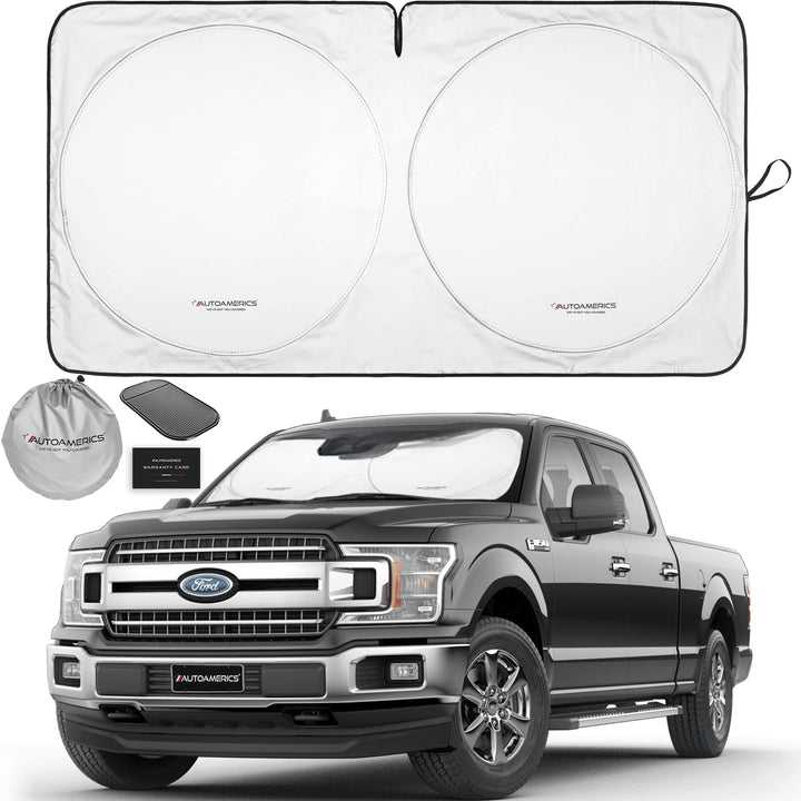 Autoamerics 1-Piece Windshield Sun Shade Standard Silve