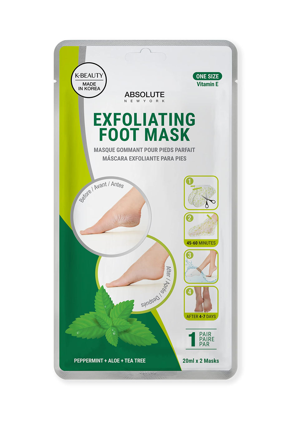 Exfoliating Foot Mask (Peppermint + Aloe + Tea Tree)