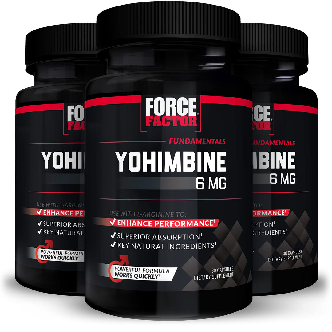 Yohimbine Supplement for Men, Yohimbe Bark Extract with Superior Absorption to Enhance Performance, 6mg Yohimbine Bark Pills with Key Natural Ingredients, 90 Capsules (3-Pack)