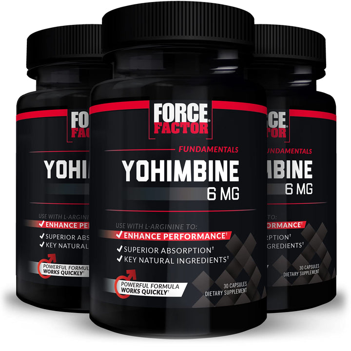 Yohimbine Supplement for Men, Yohimbe Bark Extract with Superior Absorption to Enhance Performance, 6mg Yohimbine Bark Pills with Key Natural Ingredients, 90 Capsules (3-Pack)