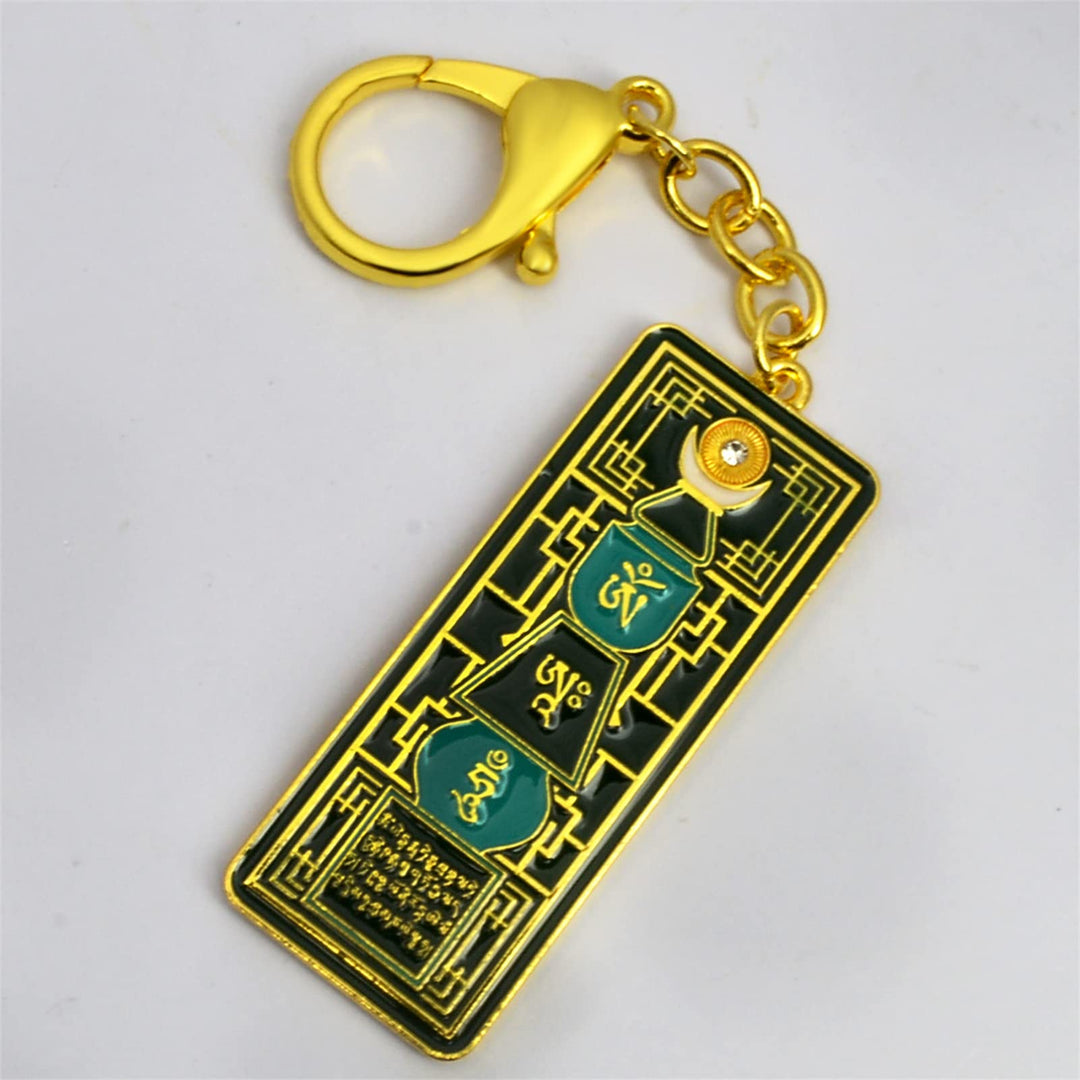 Feng Shui Emerald Pagoda With Om Ah Hum Amulet Gift