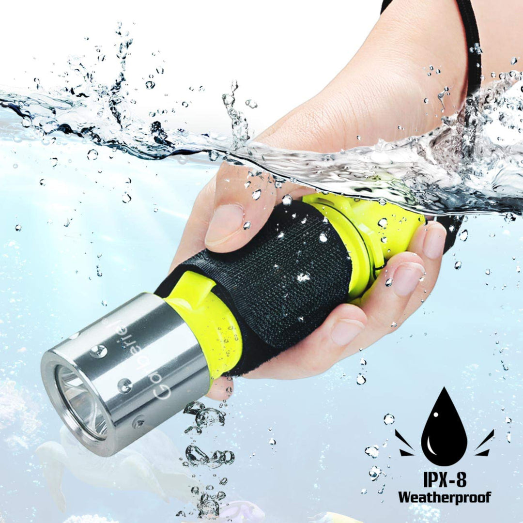 2 Pack Scuba Diving Flashlight Super Bright Dive Light 3 Modes Underwater Waterproof Torch for Scuba Diving, Night Snorkeling (Battery Not Include)