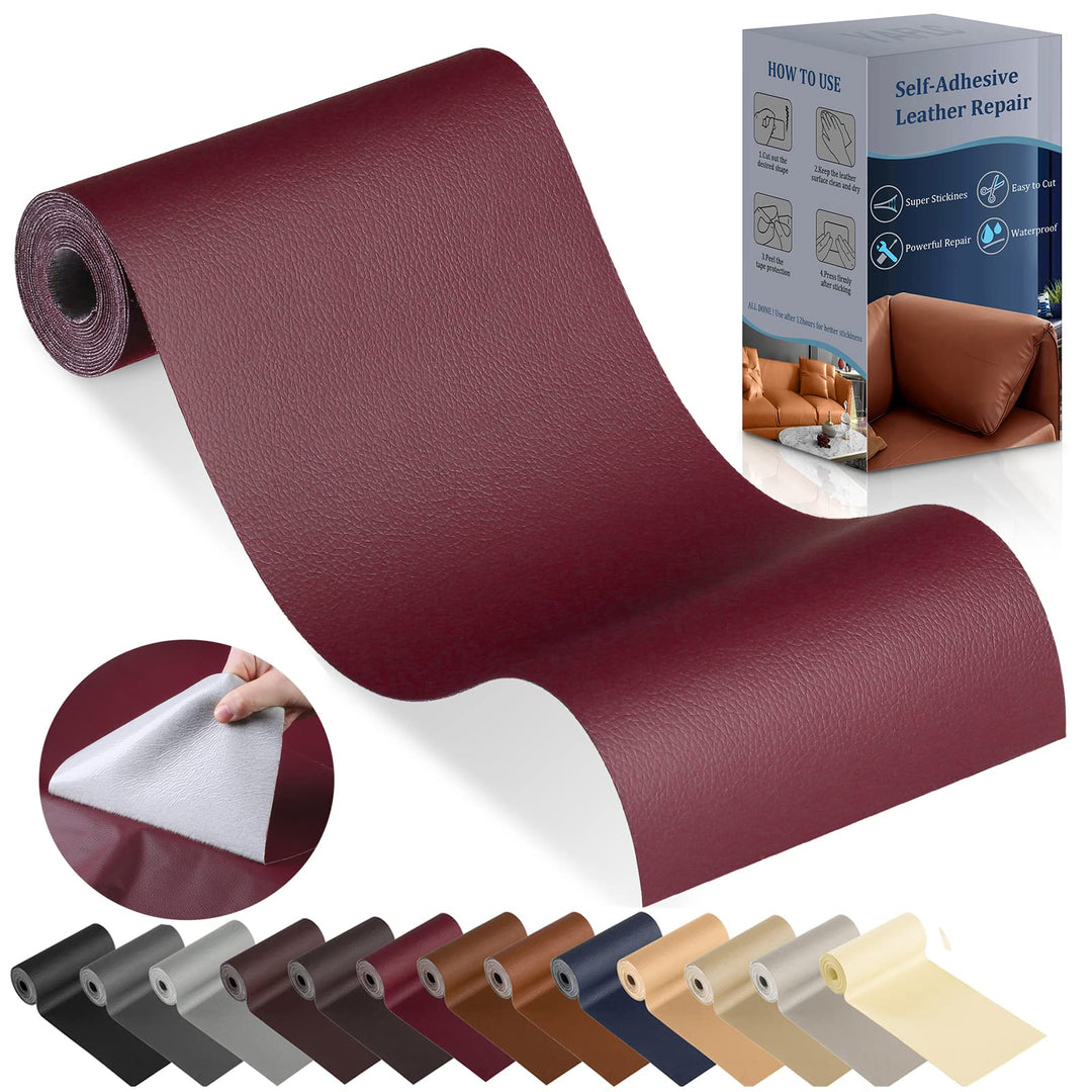 Leather Repair Patch for Furniture, 4 x 63 Self Adhesive Leather Repair Kit Vinyl Repair Tape for Car Seat Sofa Jackets Couches Chair Fuchsia