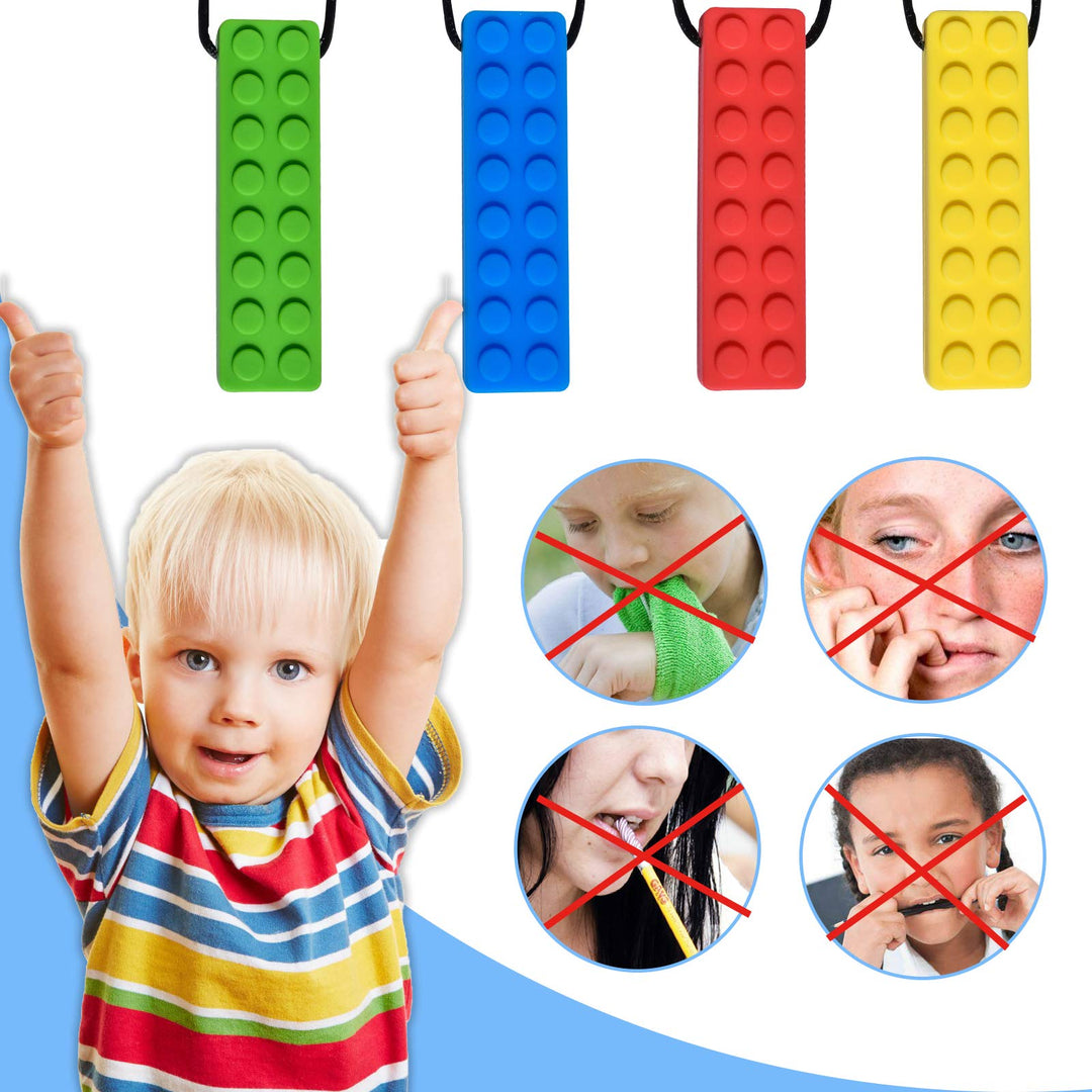Chew Necklace, Autism Chew Necklace (4PCS), Sensory Nec