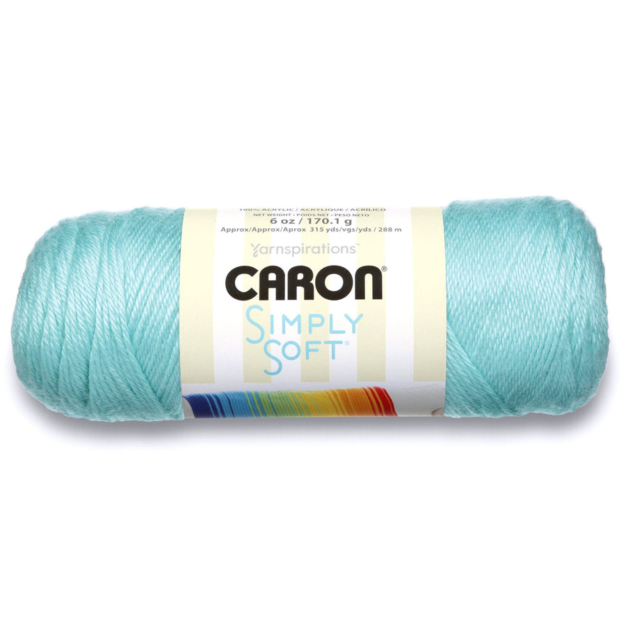 Simply Soft Solids Yarn, 6oz, Gauge 4 Medium, 100% acrylic - Robins Egg - Machine Wash & Dry