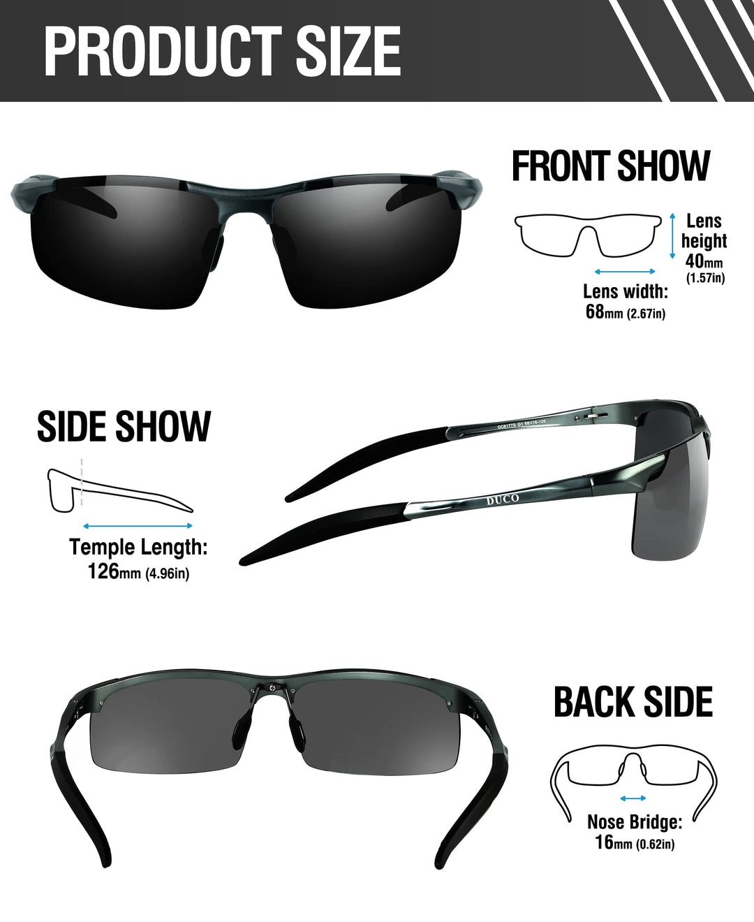 Mens Sports Polarized Sunglasses UV Protection Sunglasses for Men 8177s