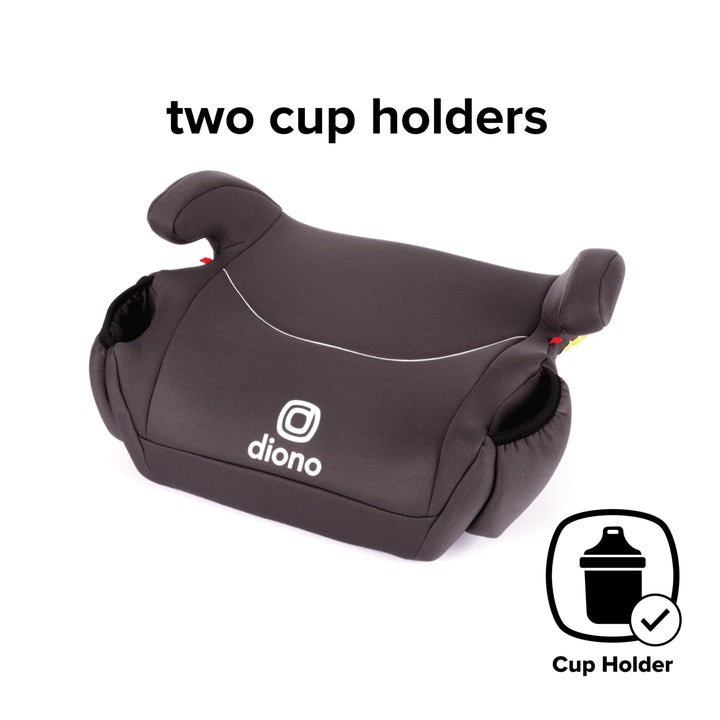 Diono Solana, No Latch, Pack of 2 Backless Booster Car Seats, Lightweight, Machine Washable Covers, Cup Holders, Black