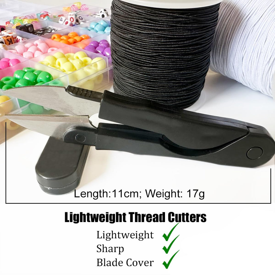 Black Elastic String Cord for Bracelets, 1mm Elastic Bracelet String for Bracelet Making, Durable Stretchy Pony Beads Beading String, 100m Black