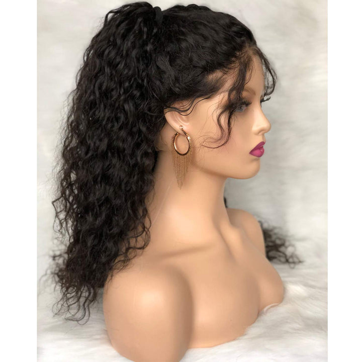 Realistic Female Mannequin Head with Shoulder Manikin PVC Head Bust Wig Head Stand with Makeup for Wigs Display Necklace Earrings Beige