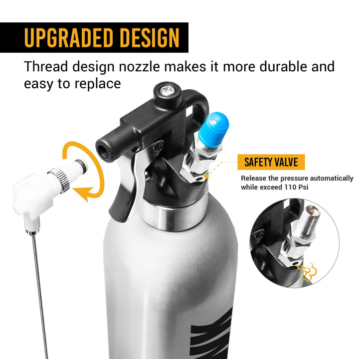 Patented Aluminum Refillable Aerosol Spray Can, Pneumatic Sprayer for Lubrication and Anti-Rust