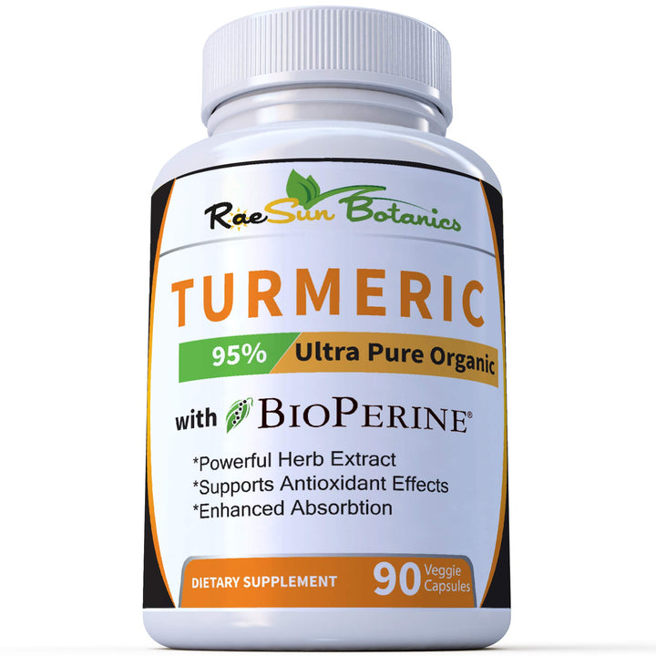 No Root Powder! 25 x Potency Turmeric Curcumin Ultra Pure Highest Purity 95% Made with Organic Extract 650 mg per Capsule - 90 Veggie Caps with BioPerine No Proprietary Blends!