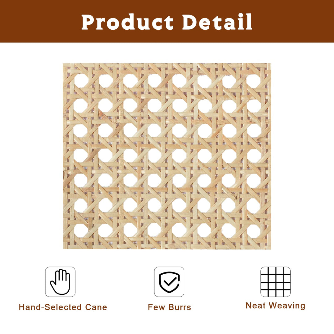 Pllieay 4.5” Width Natural Rattan Cane Webbing Roll, Pre-Woven Wicker Cane Webbing Net 1/2 Fine Open Mesh Cane for Furniture Decor, Caning DIY Projects (3 Feet Roll)