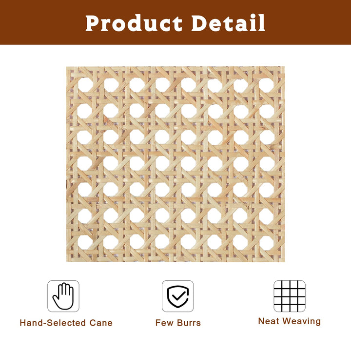 Pllieay 4.5” Width Natural Rattan Cane Webbing Roll, Pre-Woven Wicker Cane Webbing Net 1/2 Fine Open Mesh Cane for Furniture Decor, Caning DIY Projects (3 Feet Roll)