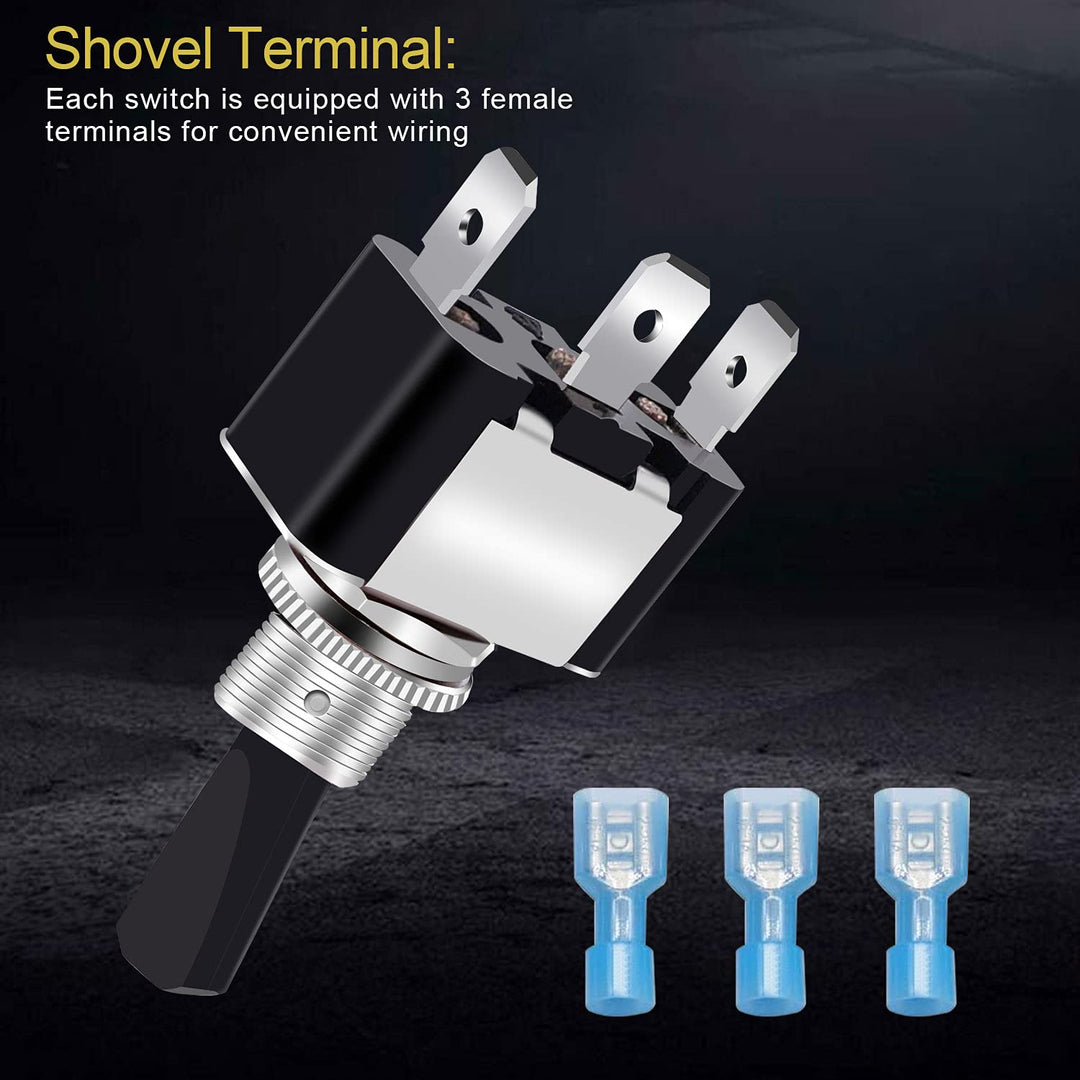 /3Pcs Rocker Lighted Toggle Switch 30A 12V DC SPST ON/Off 3Pin Car Automotive Boat with Yellow LED Illuminated Light