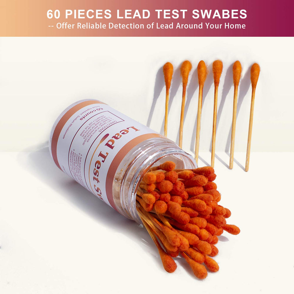 Lead Paint Test Kit with 60 pcs Test Swabs, Instant Lead Test Kit for All Painted Surfaces, Ceramics, Dishes, Metal, Wood, Rapid Test Results in 30 Seconds