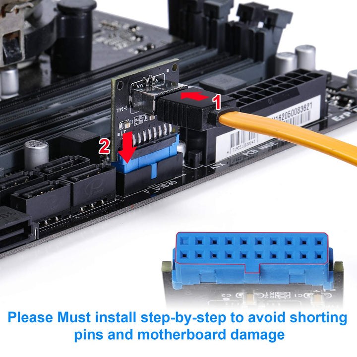 Computer Mainboard USB 3.0 Front 19PIN to 3.1 Type-C Front Panel Header Type-E Adapter 20 to 19 Pin Expansion Card